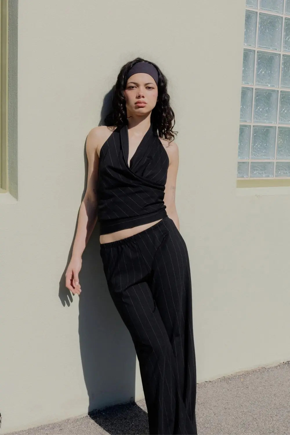 ATLAS HALTER | BLACK PINSTRIPE