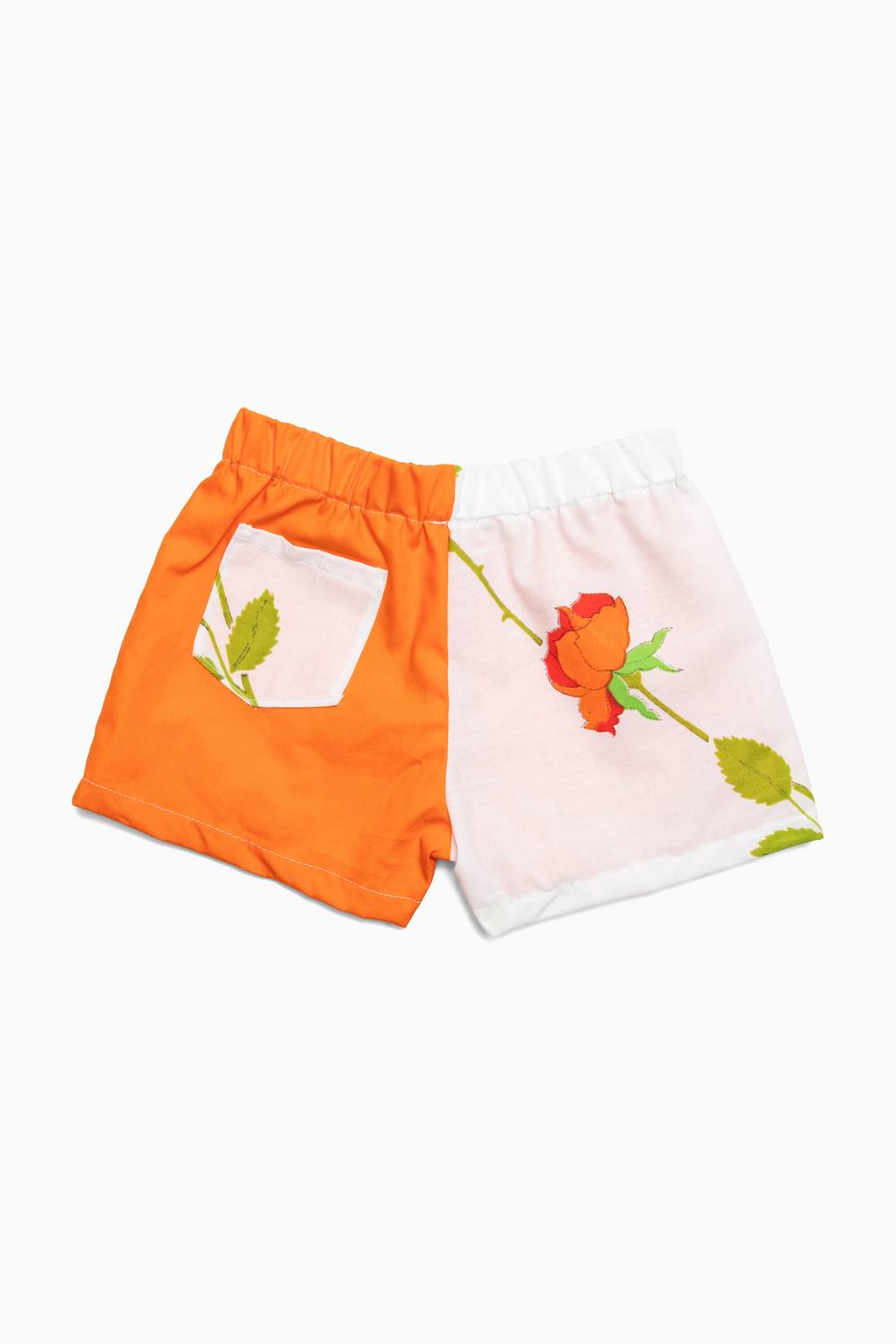 DIOR ROSE PATCH SHORTS | ORANGE & WHITE