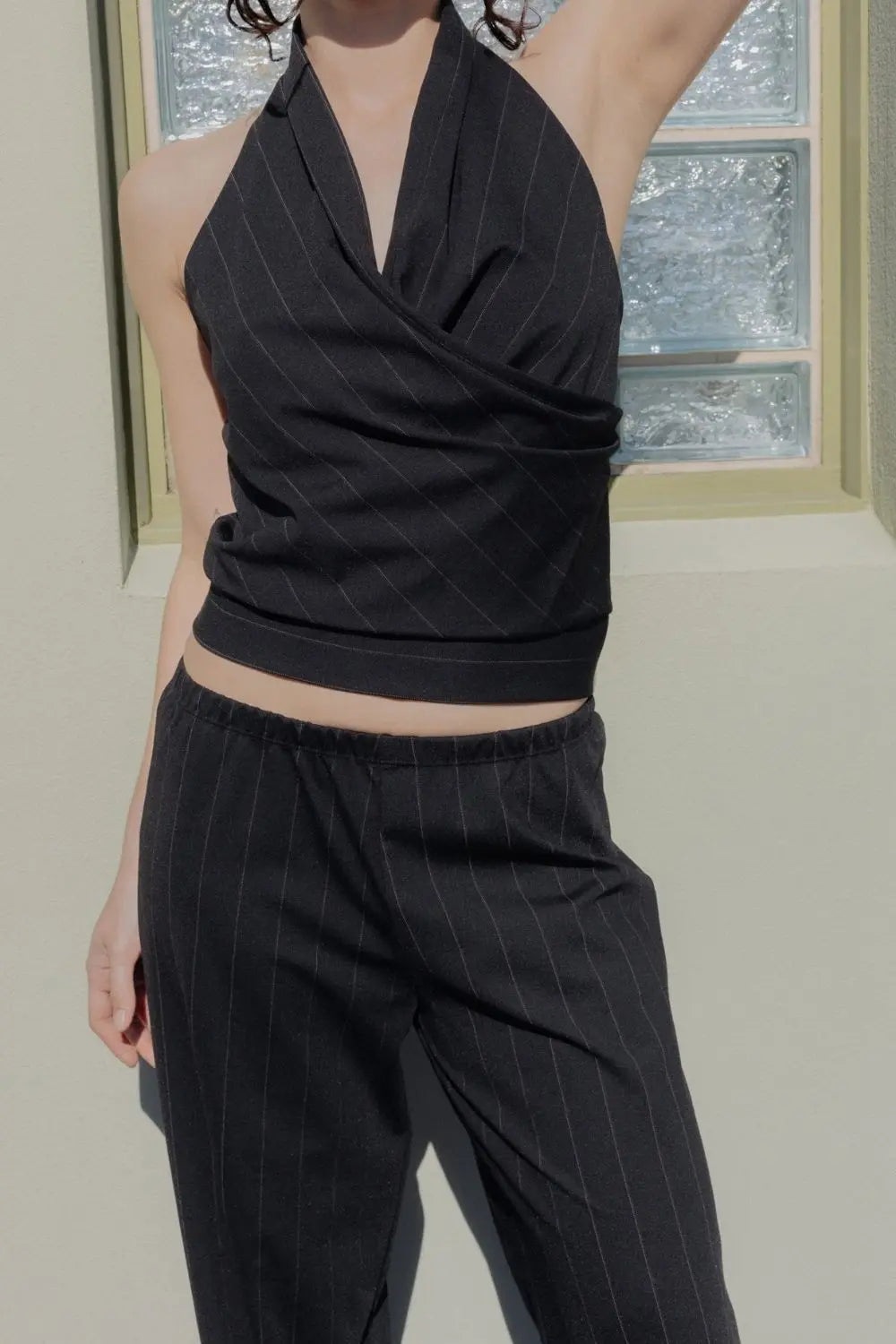 ATLAS HALTER | BLACK PINSTRIPE