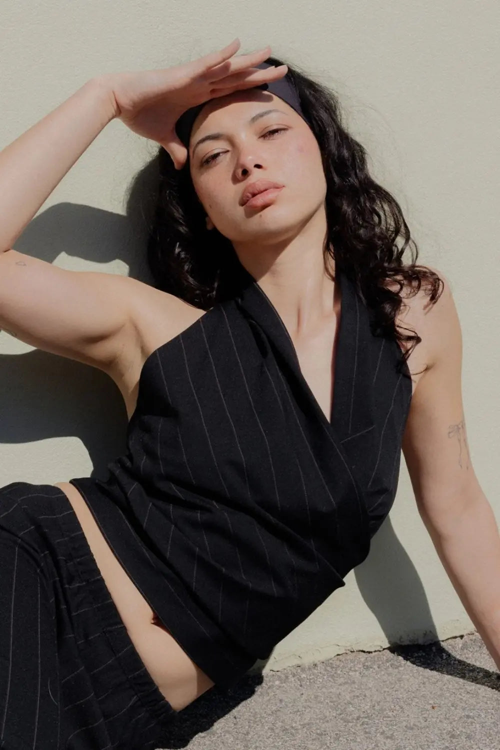 ATLAS HALTER | BLACK PINSTRIPE