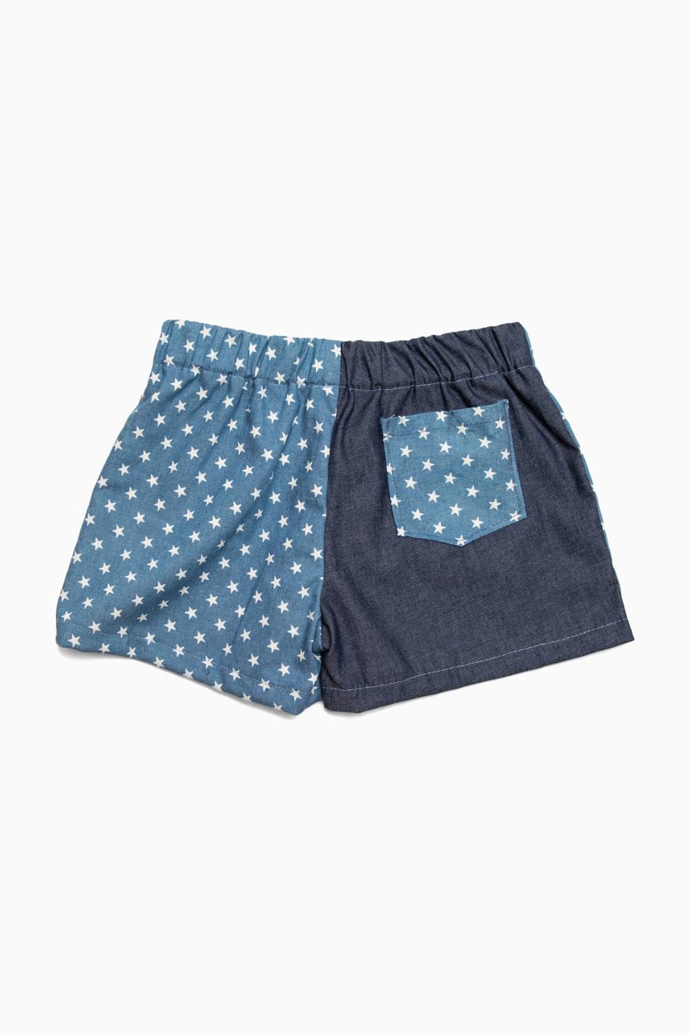 LITTLE STAR PATCH SHORTS | CHAMBRAY