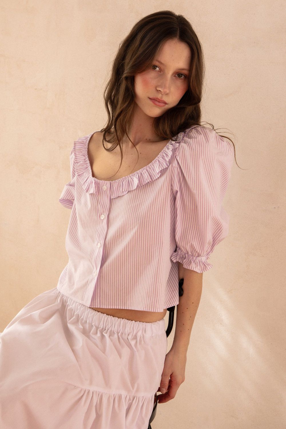 ROSIE BLOUSE | LILAC STRIPE