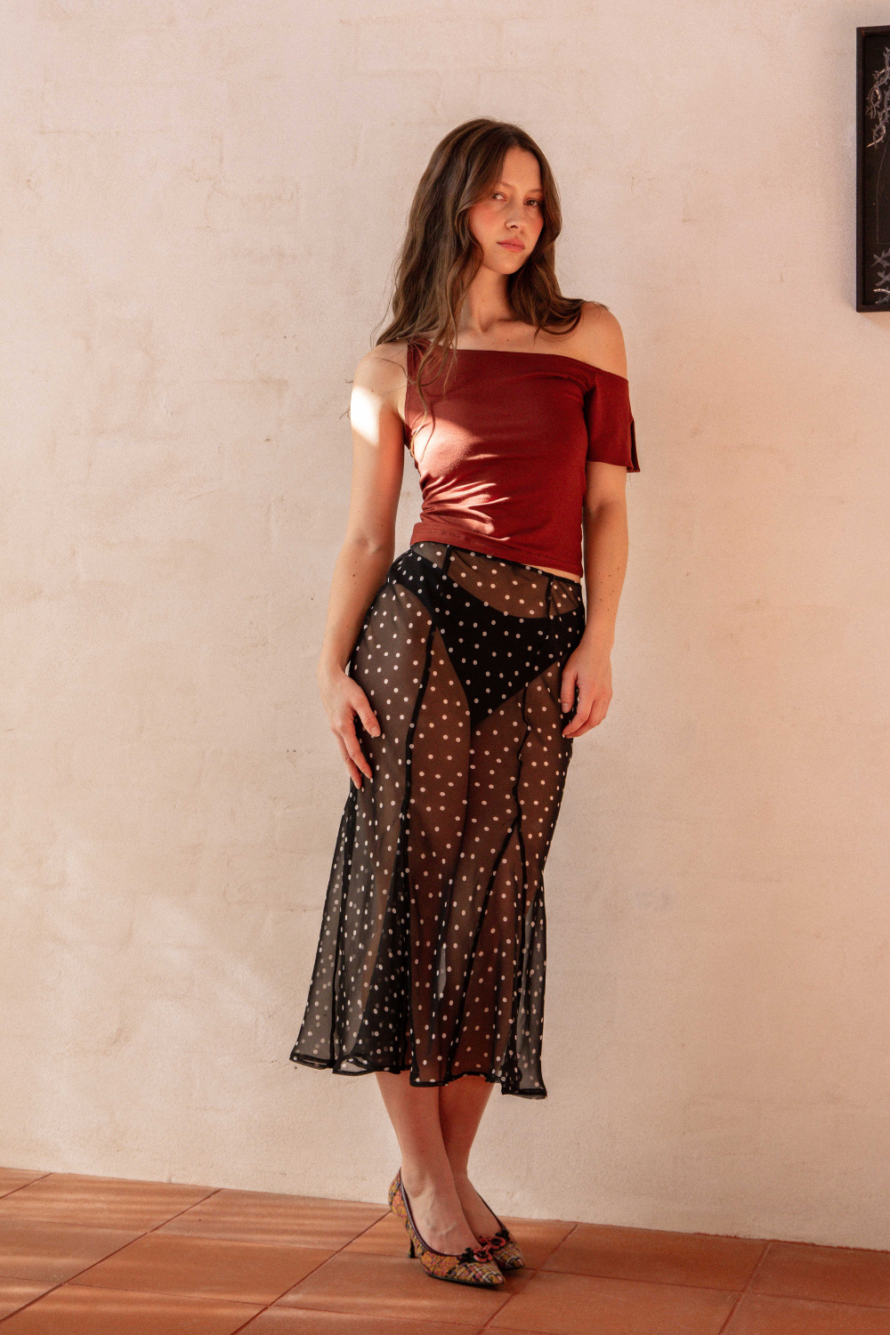 CLARE GODET SKIRT | POLKA DOT