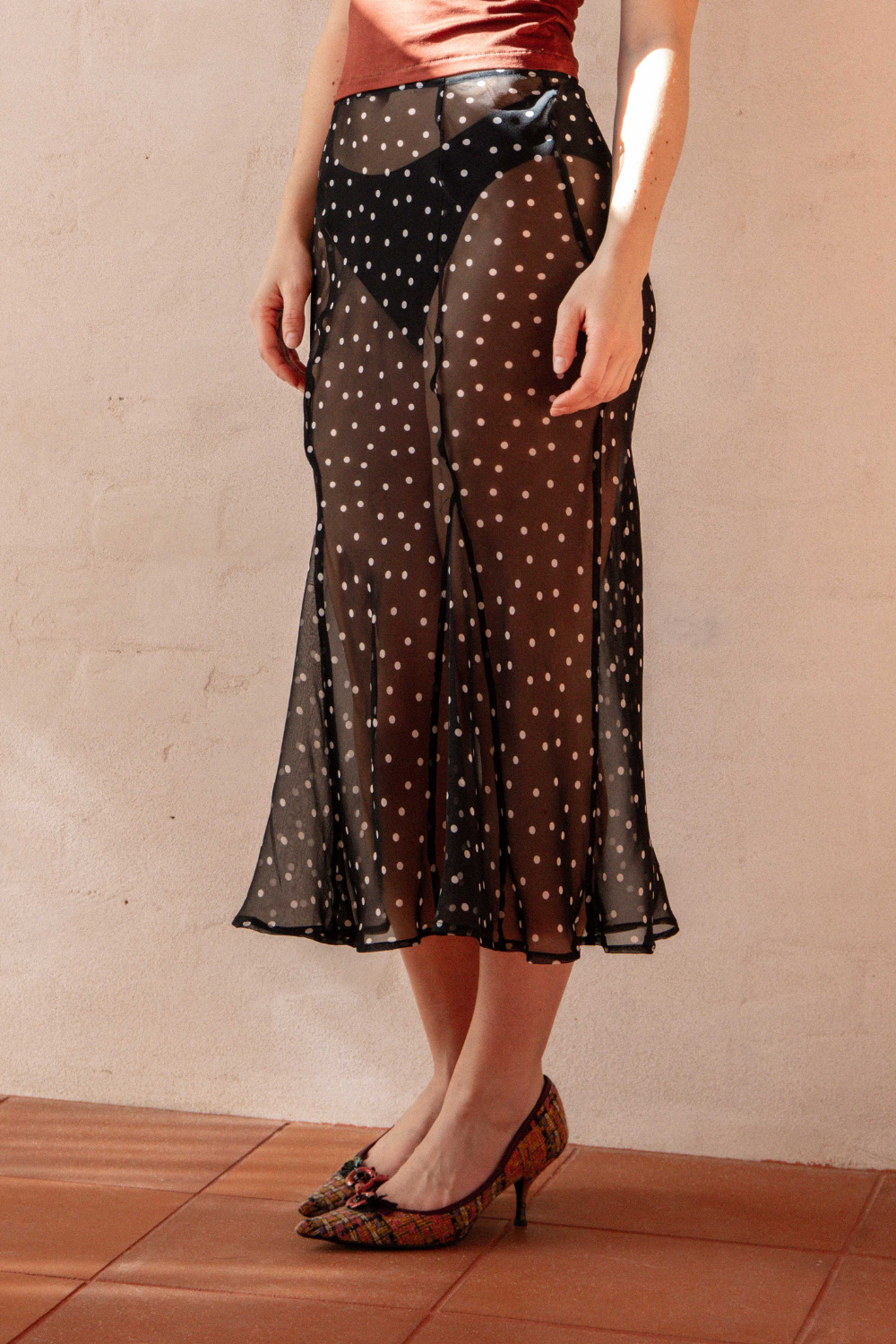 CLARE GODET SKIRT | POLKA DOT