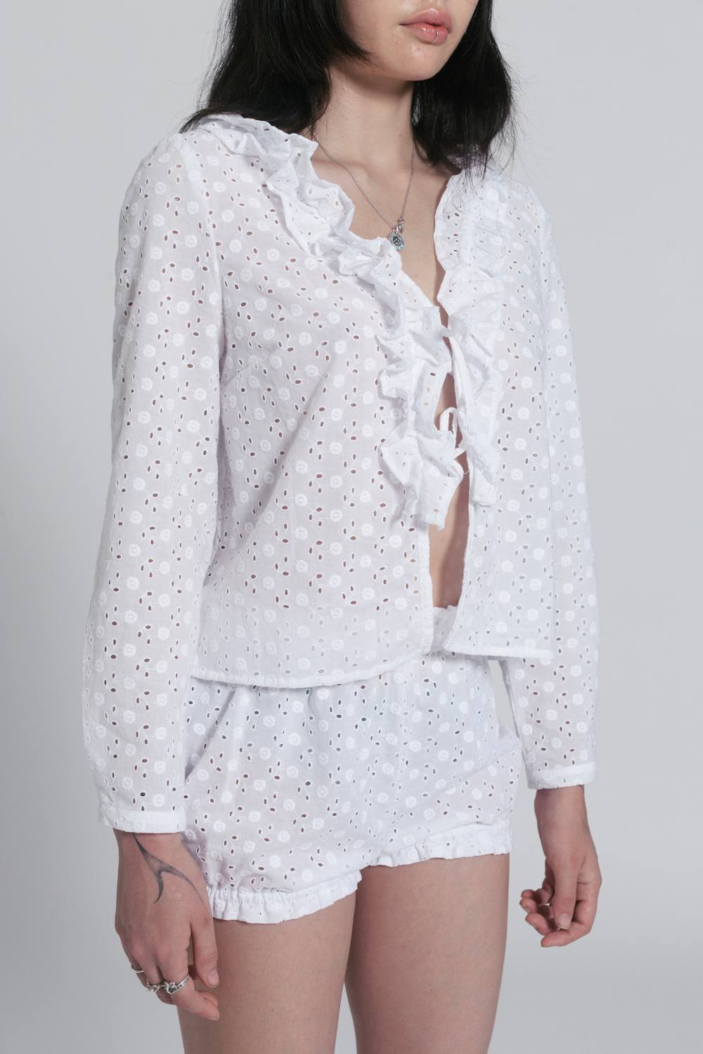 KATIE RUFFLE TOP | BRODERIE ANGLAISE
