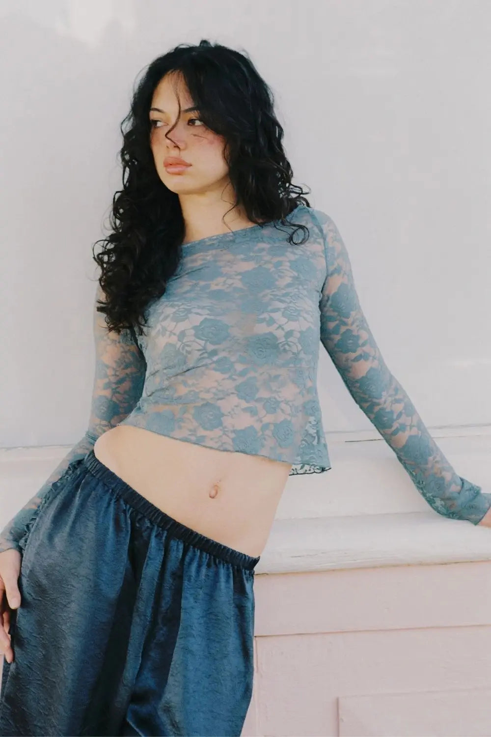 COLETTE LACE TOP | PETROL