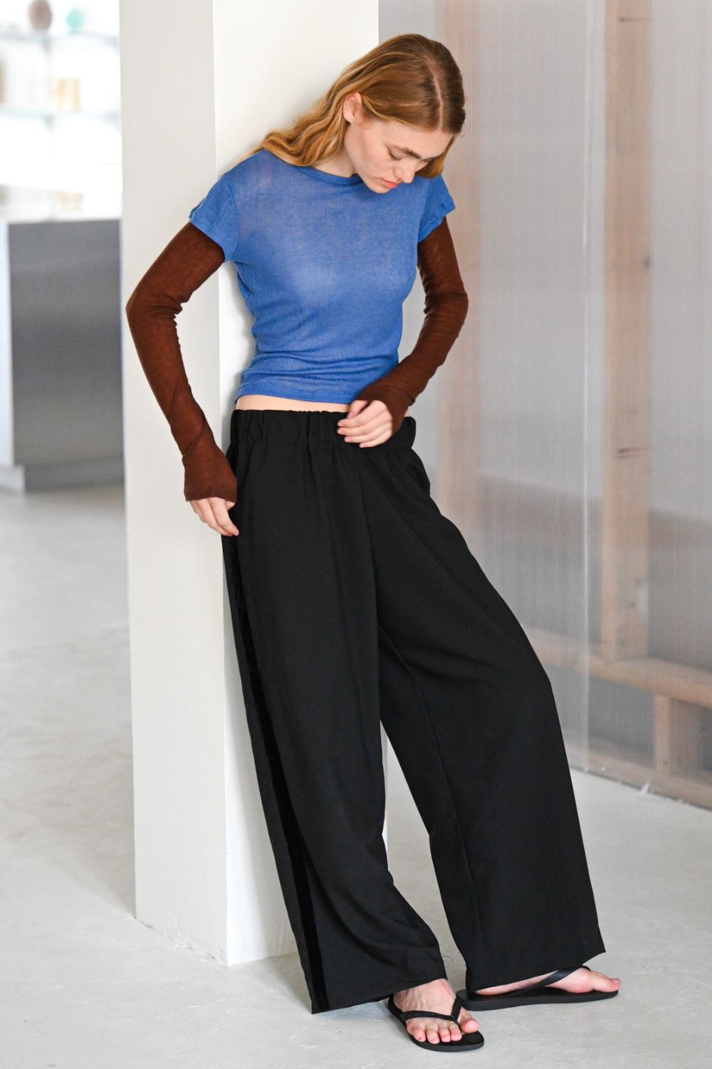 CHRIS LAYER TEE | BLUE AND CHOCOLATE