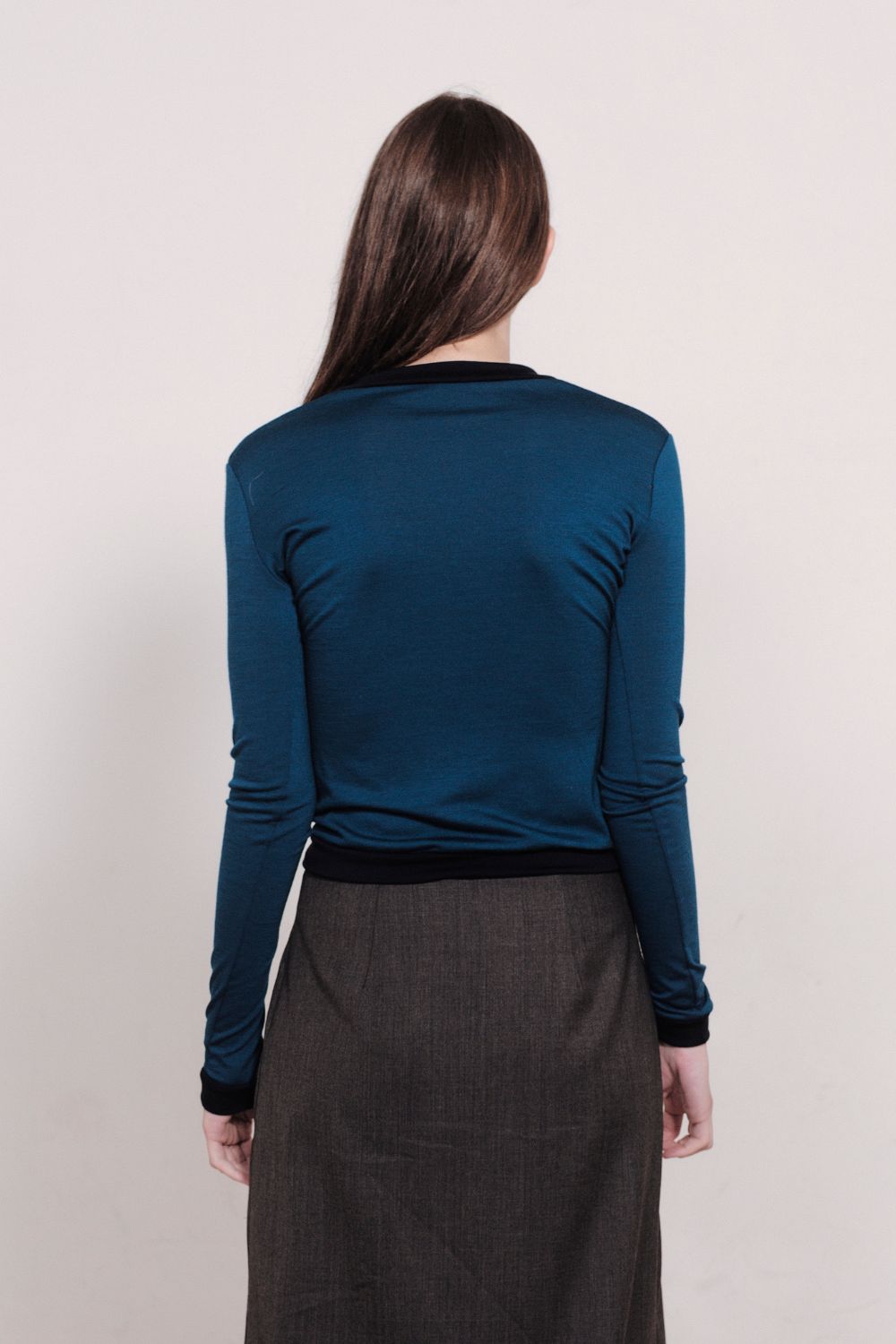 GOLDIE V NECK | BLUE AND NAVY