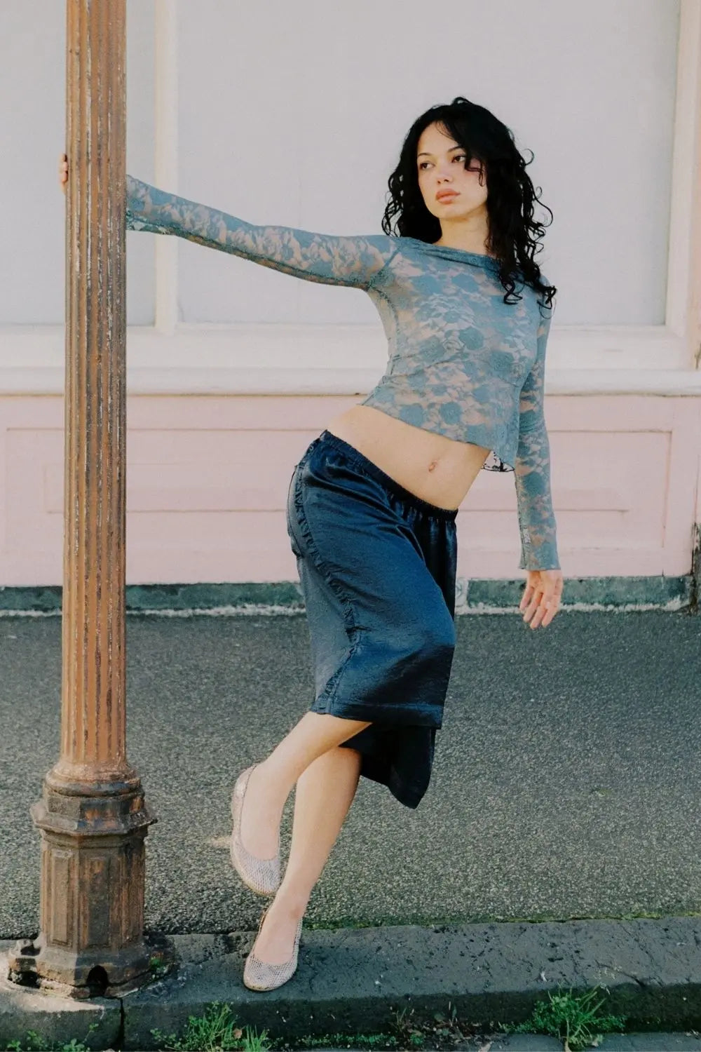 COLETTE LACE TOP | PETROL