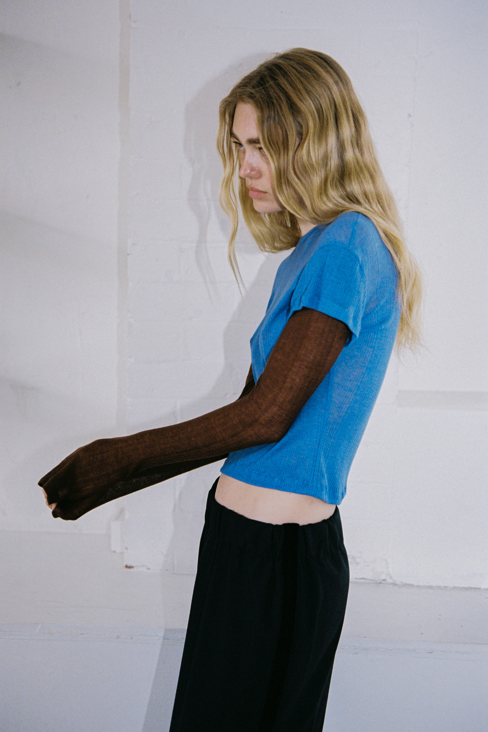 CHRIS LAYER TEE | BLUE AND CHOCOLATE