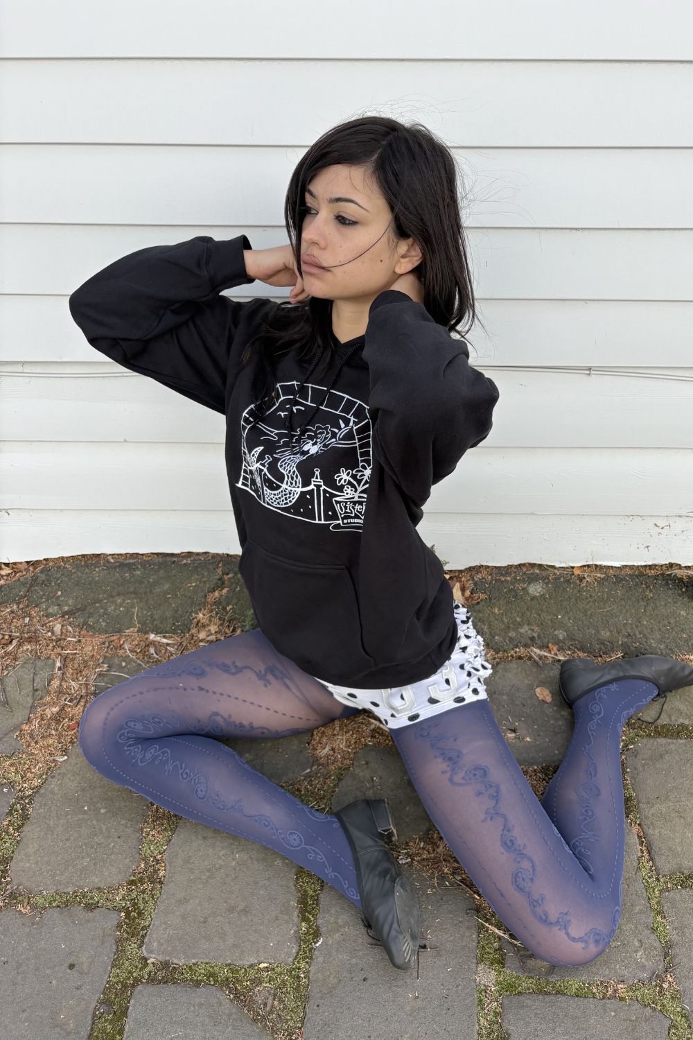 MERMAID CAFE HOODIE | BLACK