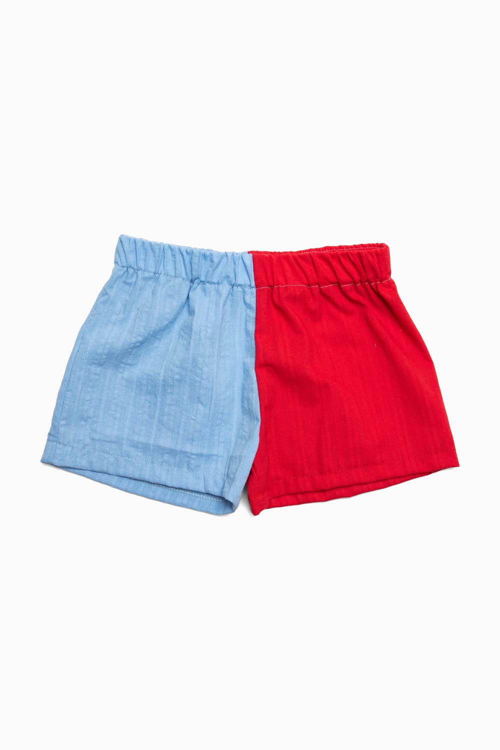 PATCH SHORTS | CHERRY & BLUE