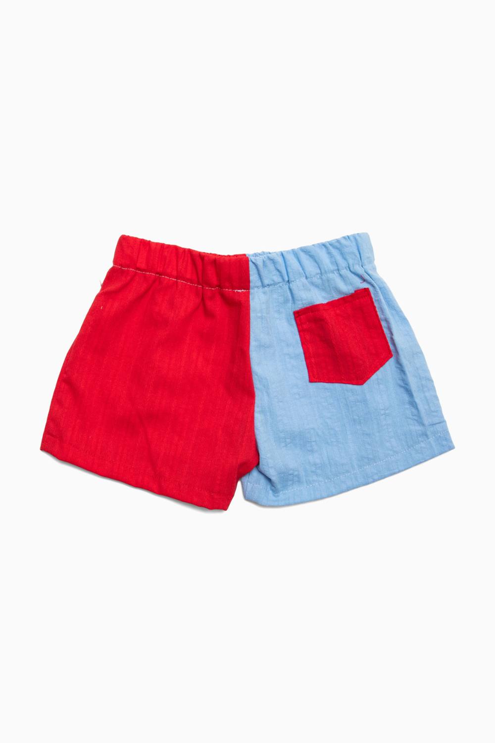 PATCH SHORTS | CHERRY & BLUE