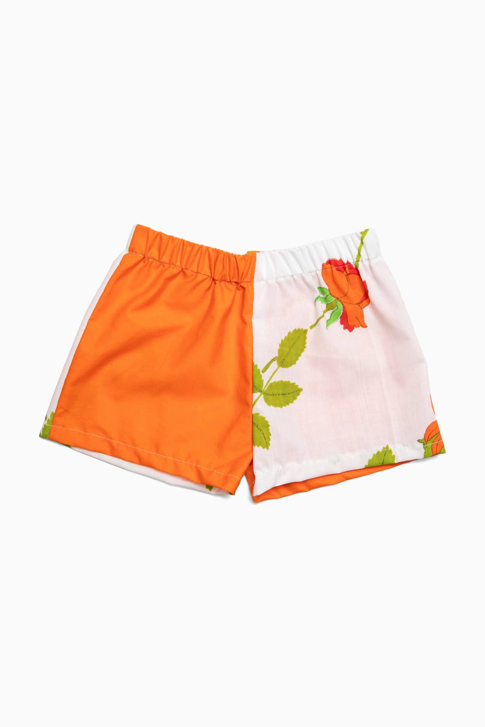 DIOR ROSE PATCH SHORTS | ORANGE & WHITE