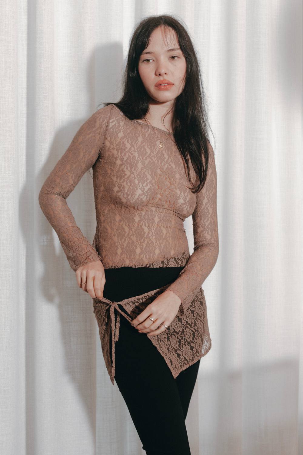 COLETTE LACE TOP | LATTE