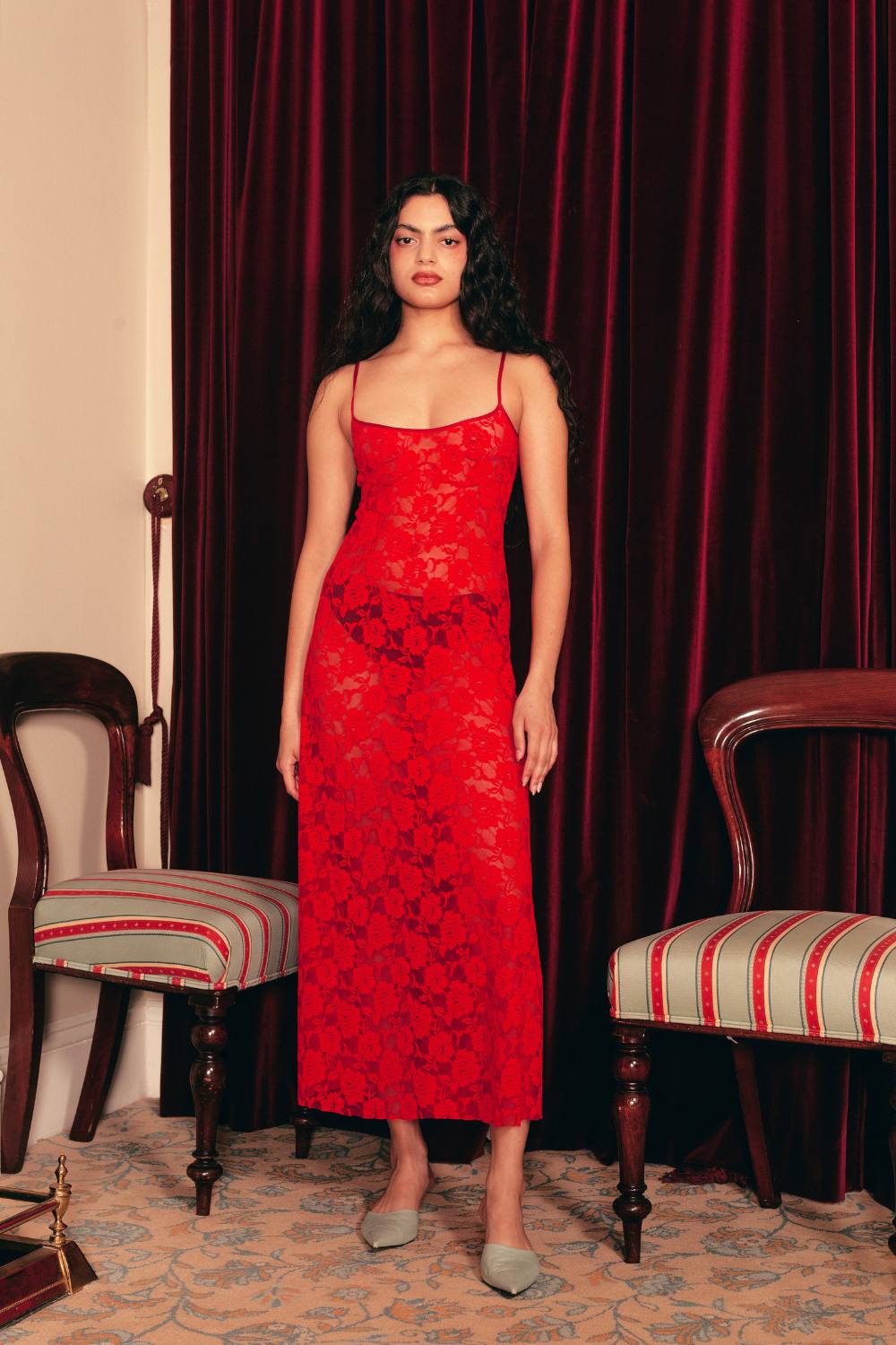 PEACHES LACE DRESS | RED