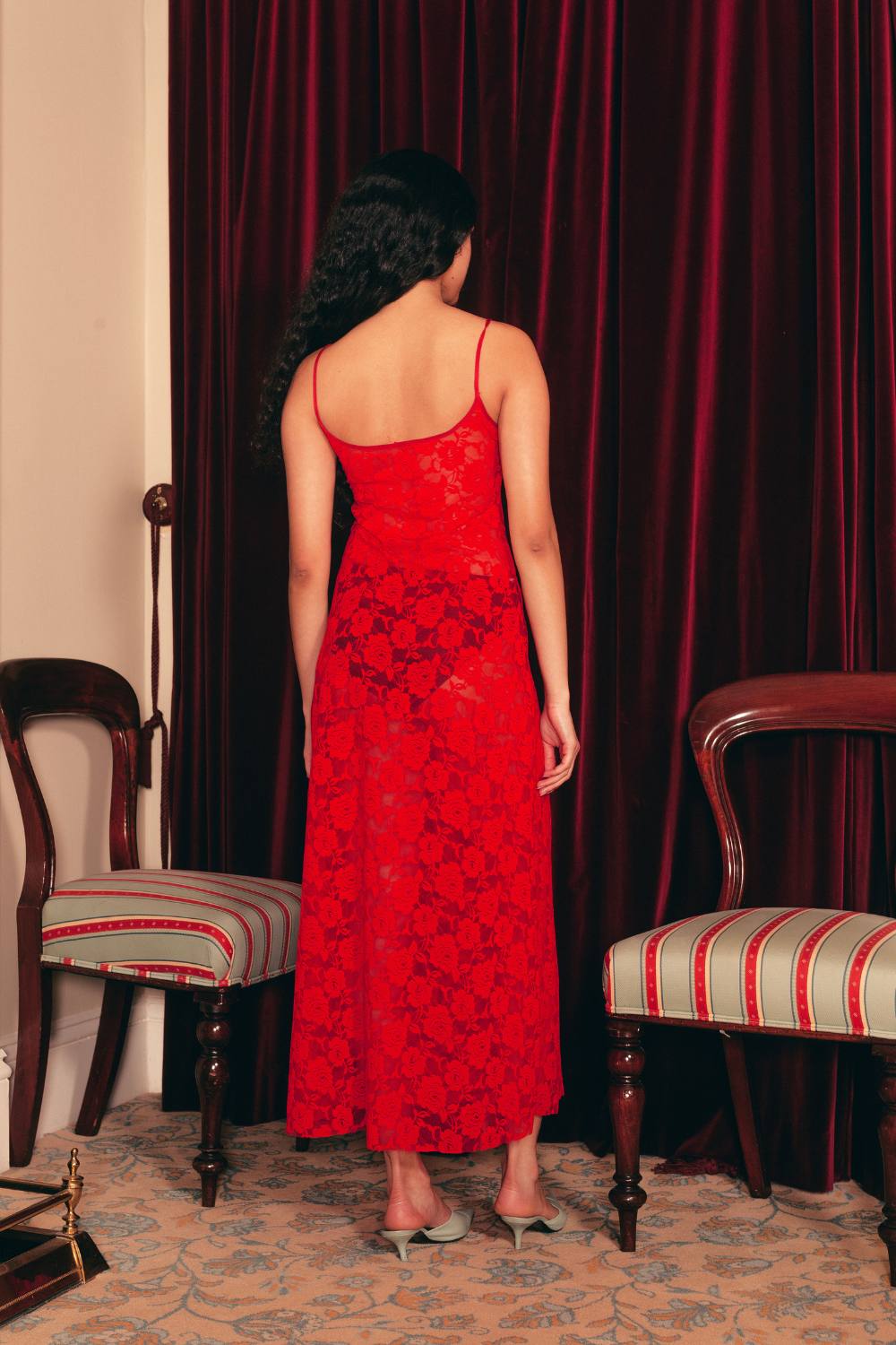PEACHES LACE DRESS | RED
