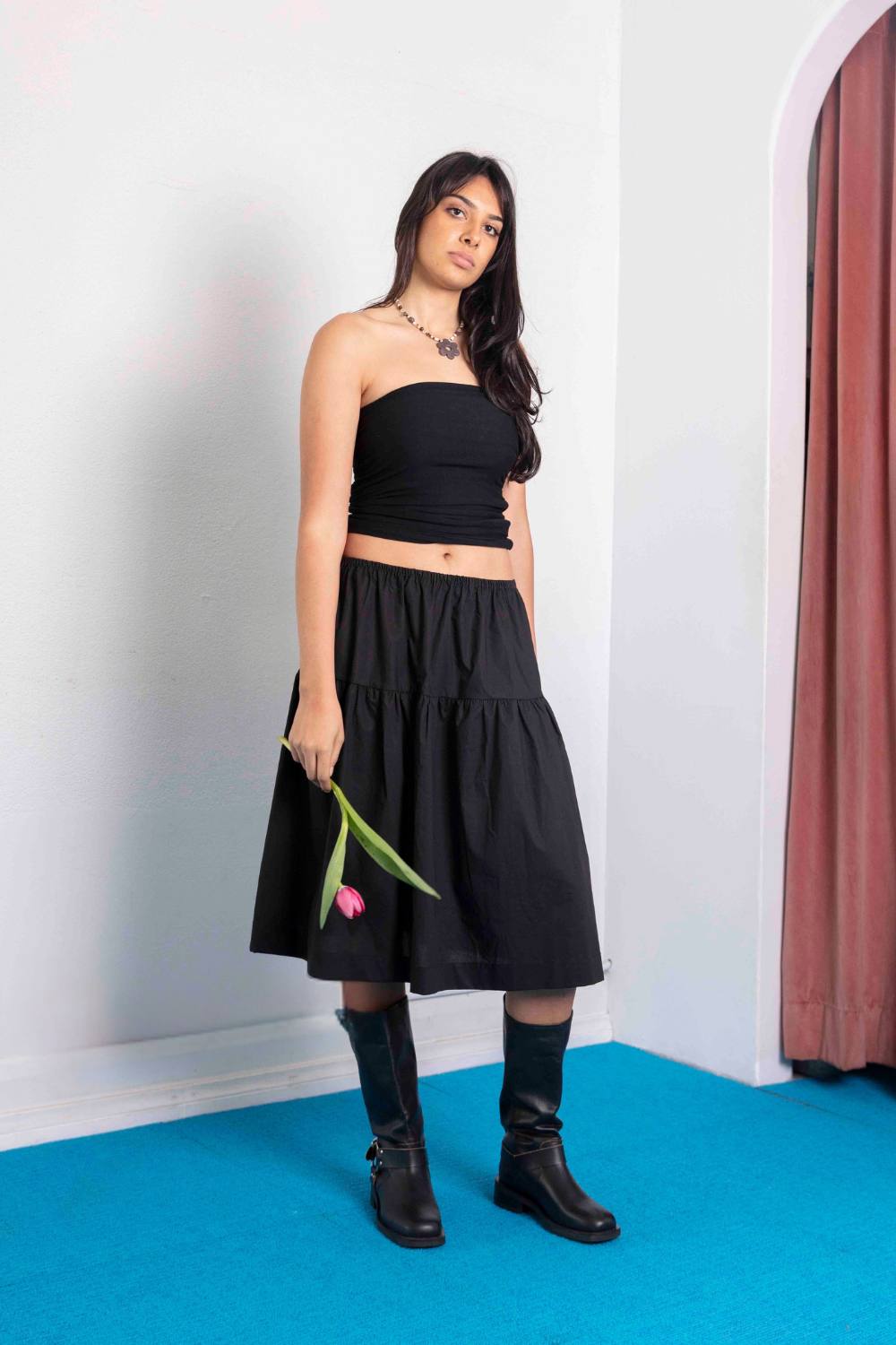 MIDI PRINCESS SKIRT | BLACK