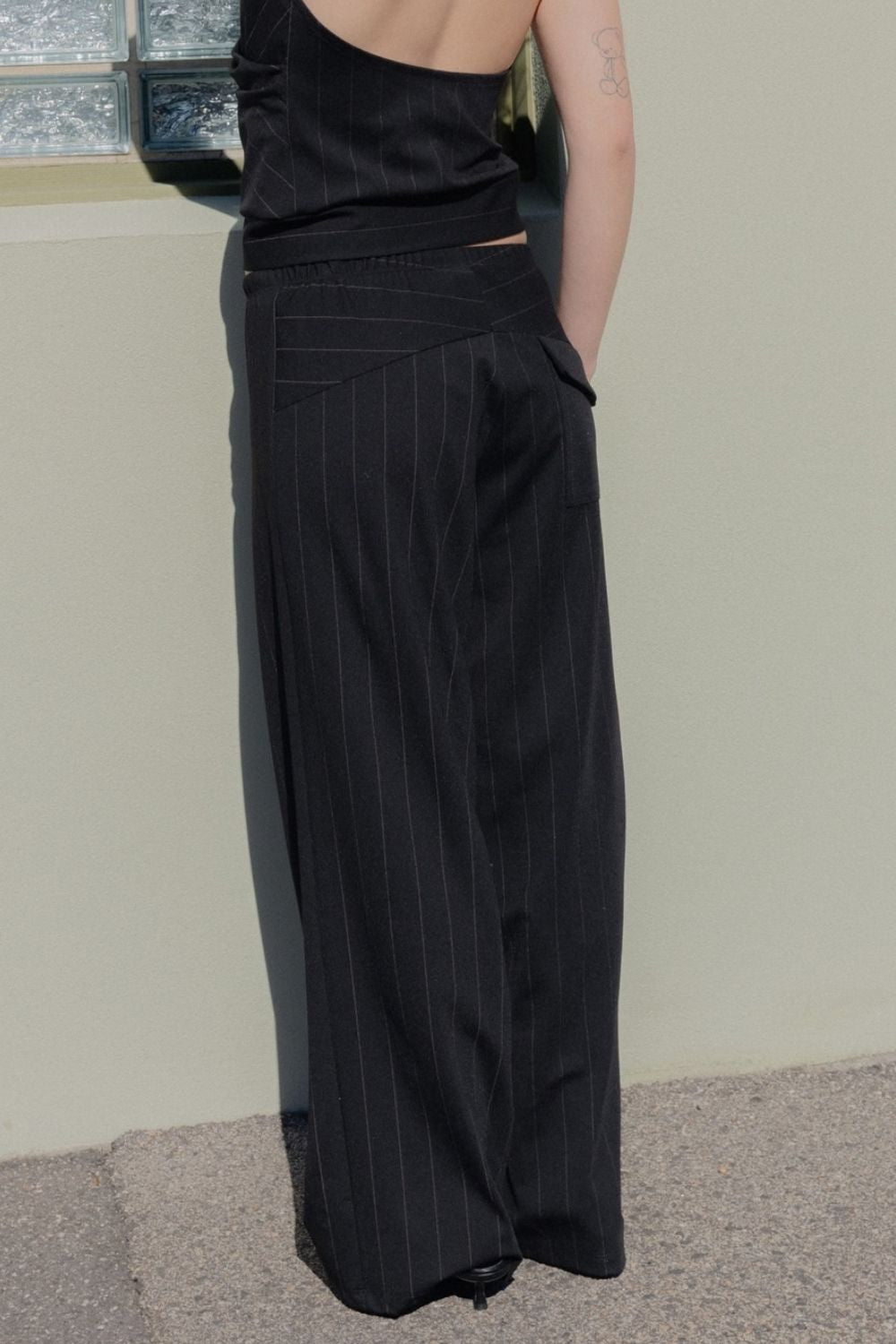 ATLAS ELASTIC PANT | BLACK PINSTRIPE